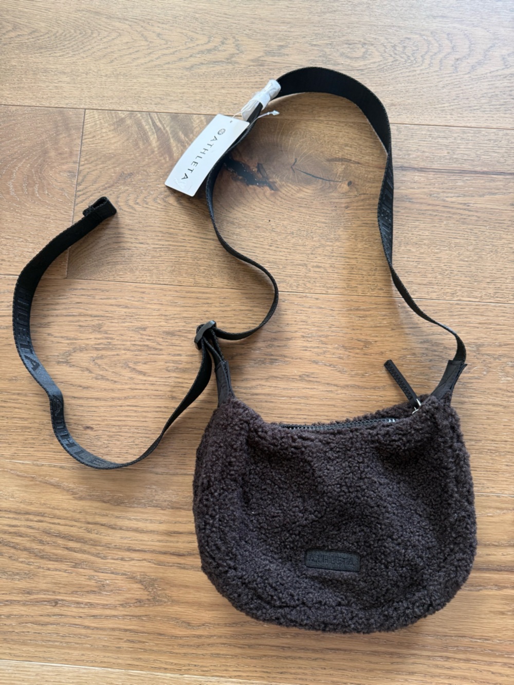Athleta Sherpa Mini Crescent Bag in Truffle